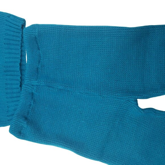 Vintage Toddler Baby Teal Knit Football Knit Sweater Pants Beanie Hat 70s Retro - Picture 14 of 15